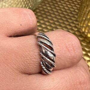 Sterling Silver925  Twisted Rope Ring